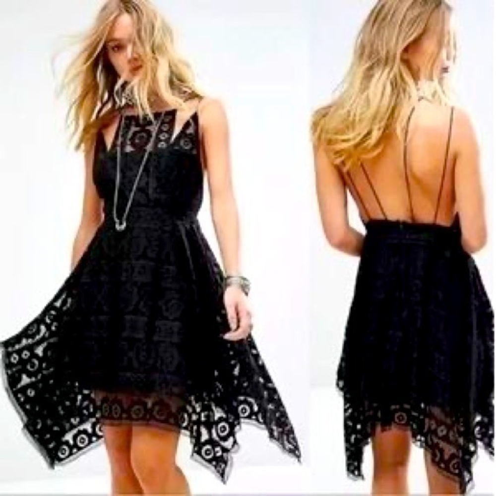 Free People Just Like Honey Boho Lace Backless Dress 0041